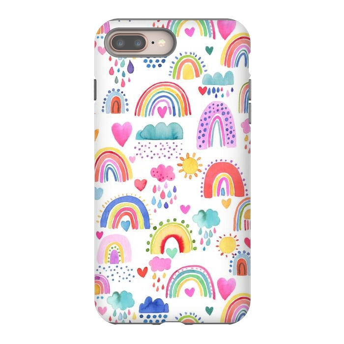 iPhone 8 plus StrongFit Lovely Colorful Rainbows by Ninola Design