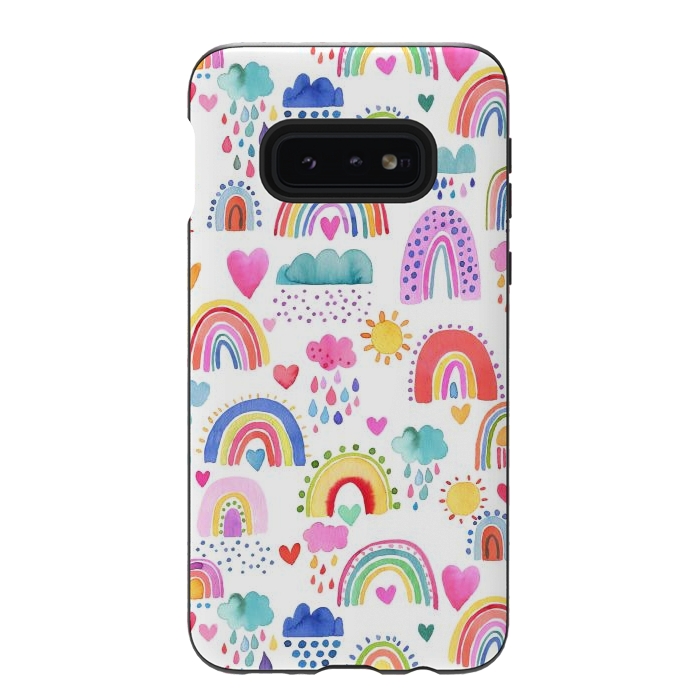 Galaxy S10e StrongFit Lovely Colorful Rainbows by Ninola Design