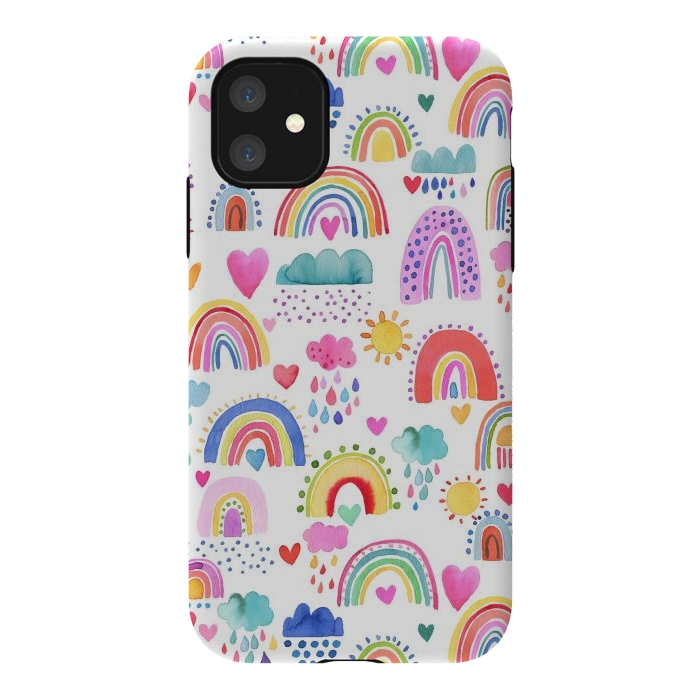 iPhone 11 StrongFit Lovely Colorful Rainbows by Ninola Design