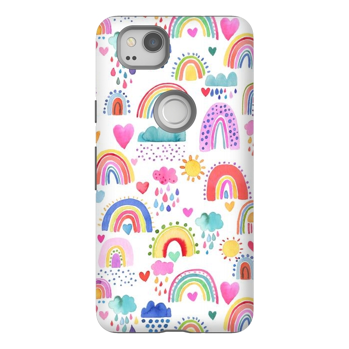 Pixel 2 StrongFit Lovely Colorful Rainbows by Ninola Design