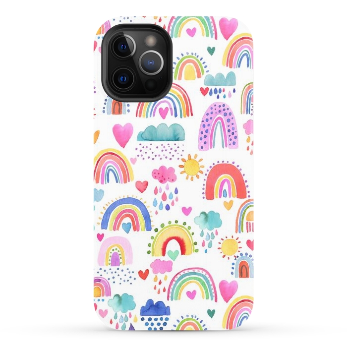 iPhone 12 Pro StrongFit Lovely Colorful Rainbows by Ninola Design