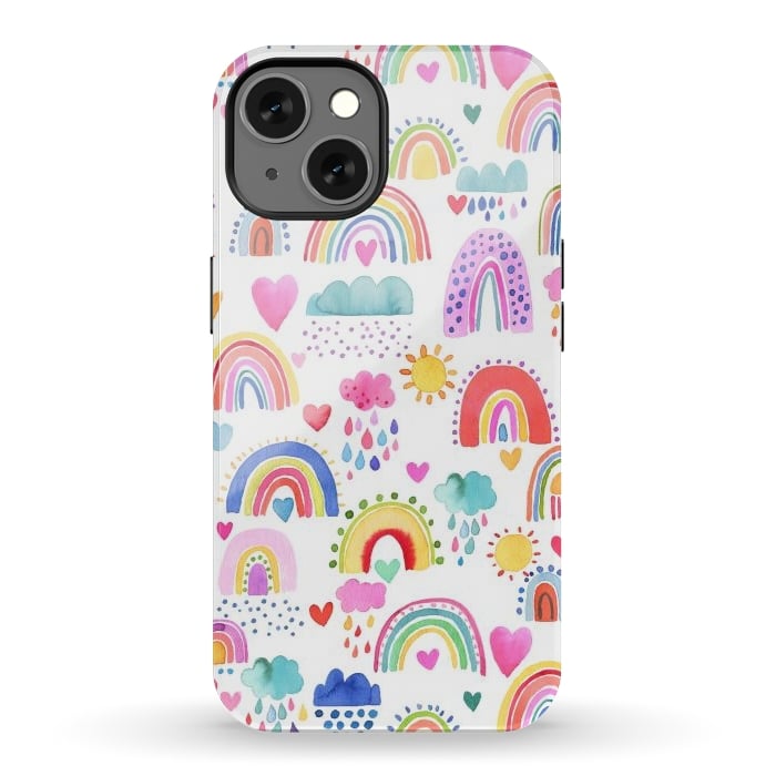iPhone 13 StrongFit Lovely Colorful Rainbows by Ninola Design