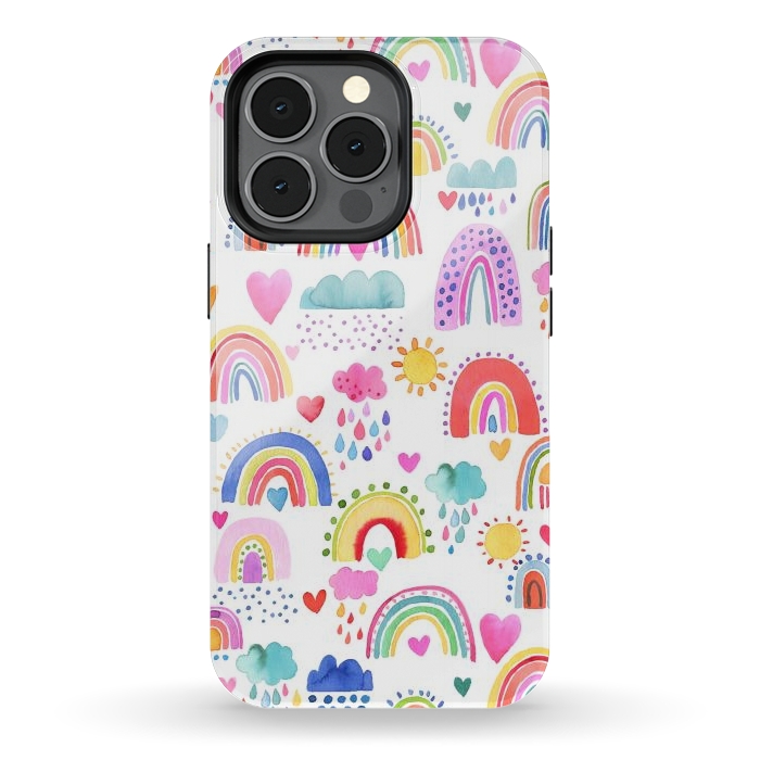 iPhone 13 pro StrongFit Lovely Colorful Rainbows by Ninola Design