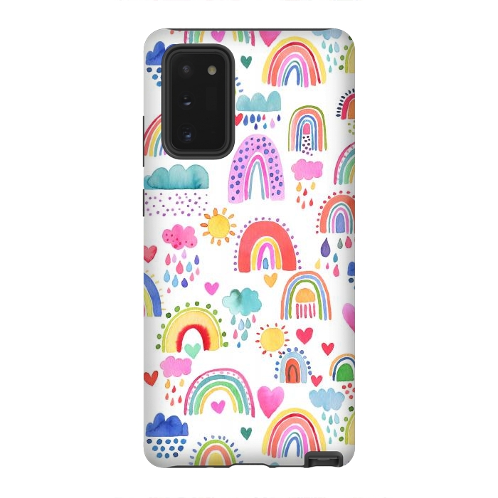 Galaxy Note 20 StrongFit Lovely Colorful Rainbows by Ninola Design