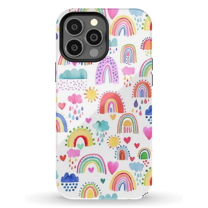 iPhone 13 Pro Max StrongFit Lovely Colorful Rainbows by Ninola Design
