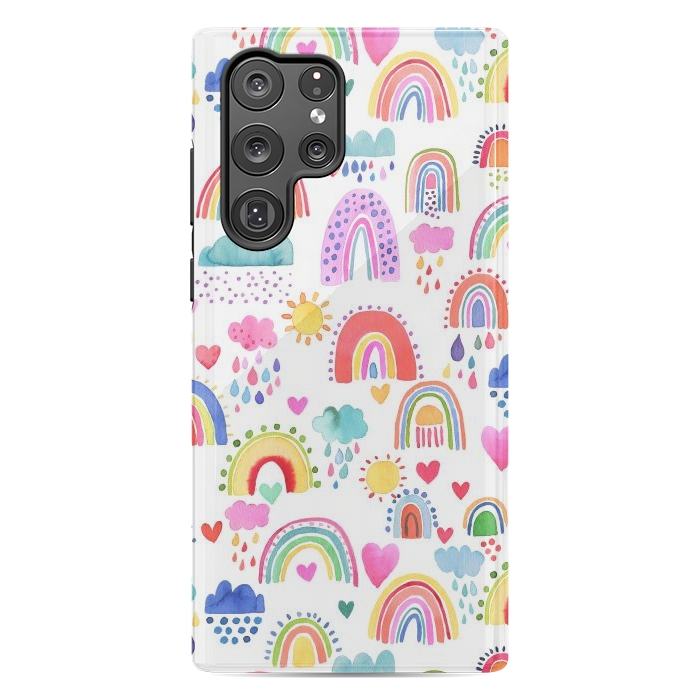 Galaxy S22 Ultra StrongFit Lovely Colorful Rainbows by Ninola Design