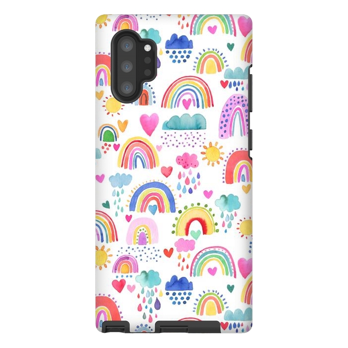 Galaxy Note 10 plus StrongFit Lovely Colorful Rainbows by Ninola Design