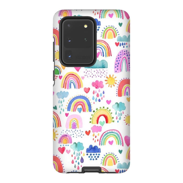 Galaxy S20 Ultra StrongFit Lovely Colorful Rainbows by Ninola Design