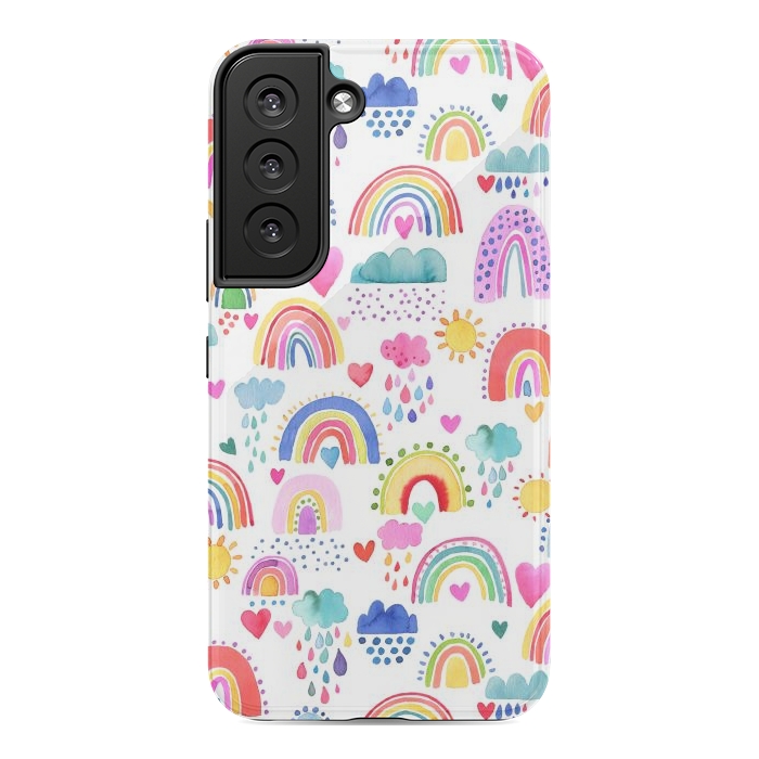 Galaxy S22 StrongFit Lovely Colorful Rainbows by Ninola Design