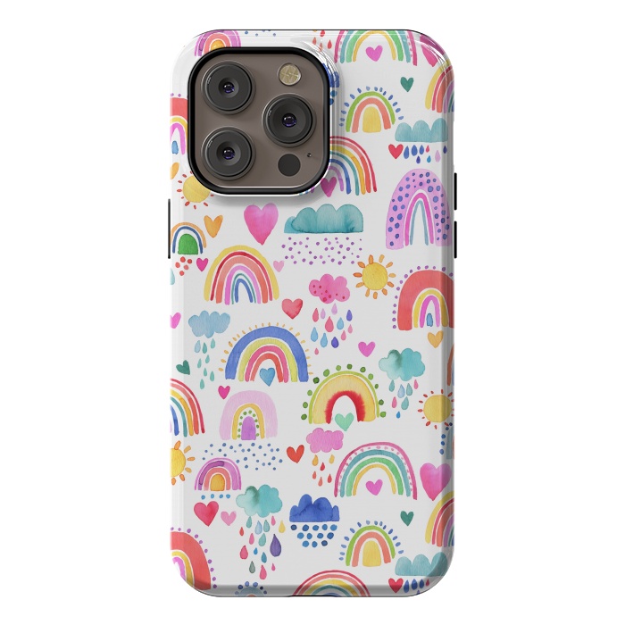 iPhone 14 Pro max StrongFit Lovely Colorful Rainbows by Ninola Design