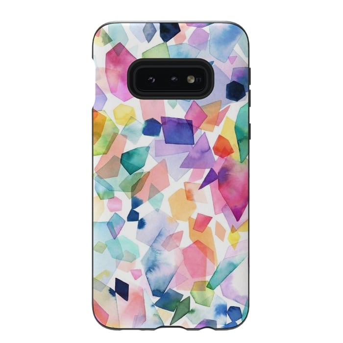 Galaxy S10e StrongFit Colorful Crystals and Gems by Ninola Design