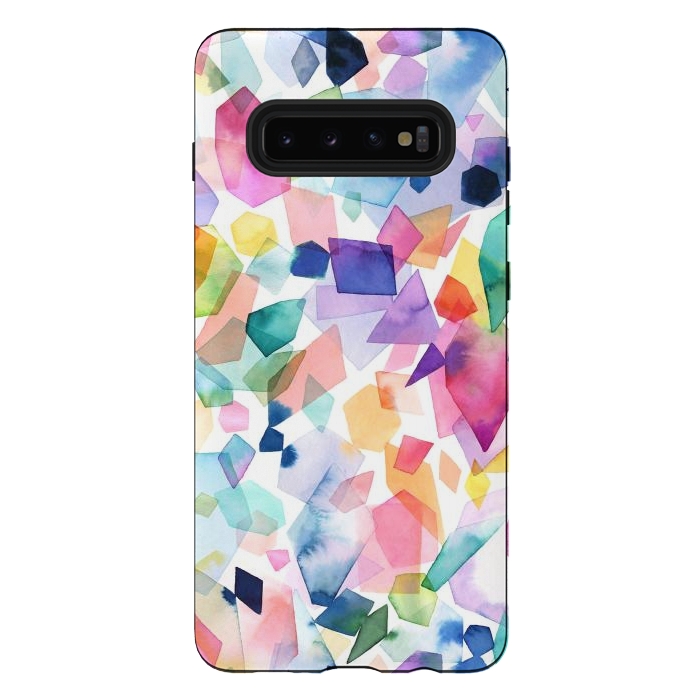 Galaxy S10 plus StrongFit Colorful Crystals and Gems by Ninola Design