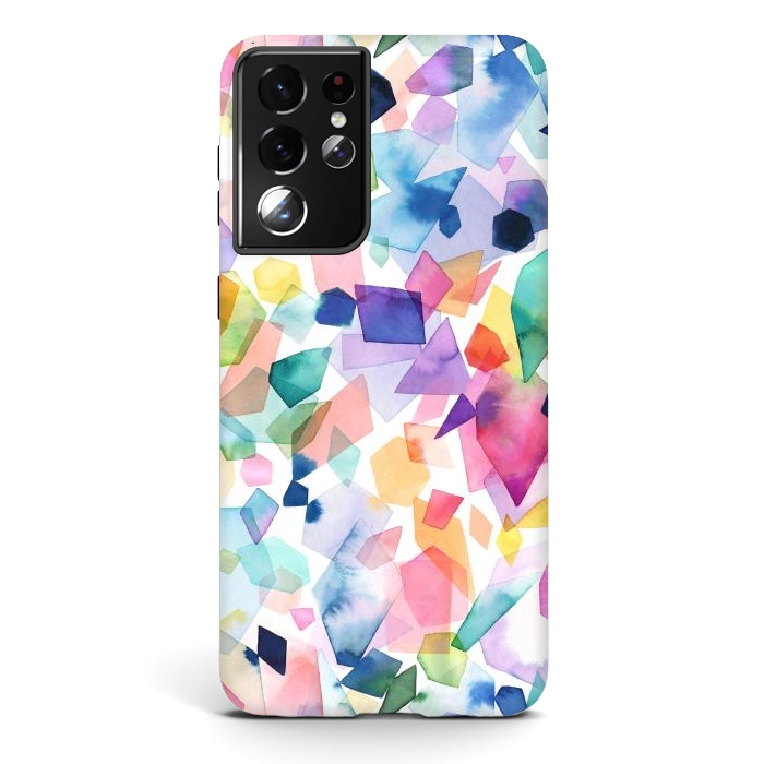 Galaxy S21 ultra StrongFit Colorful Crystals and Gems by Ninola Design