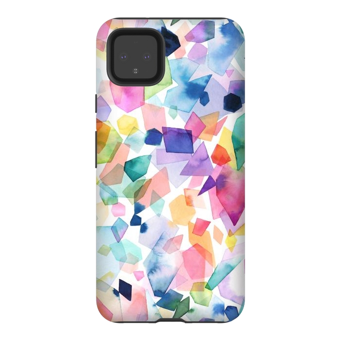 Pixel 4XL StrongFit Colorful Crystals and Gems by Ninola Design