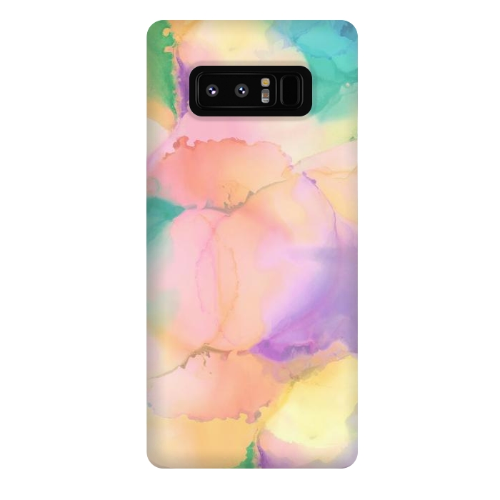 Galaxy Note 8 StrongFit Rainbow watercolor abstract painting - modern splats by Oana 
