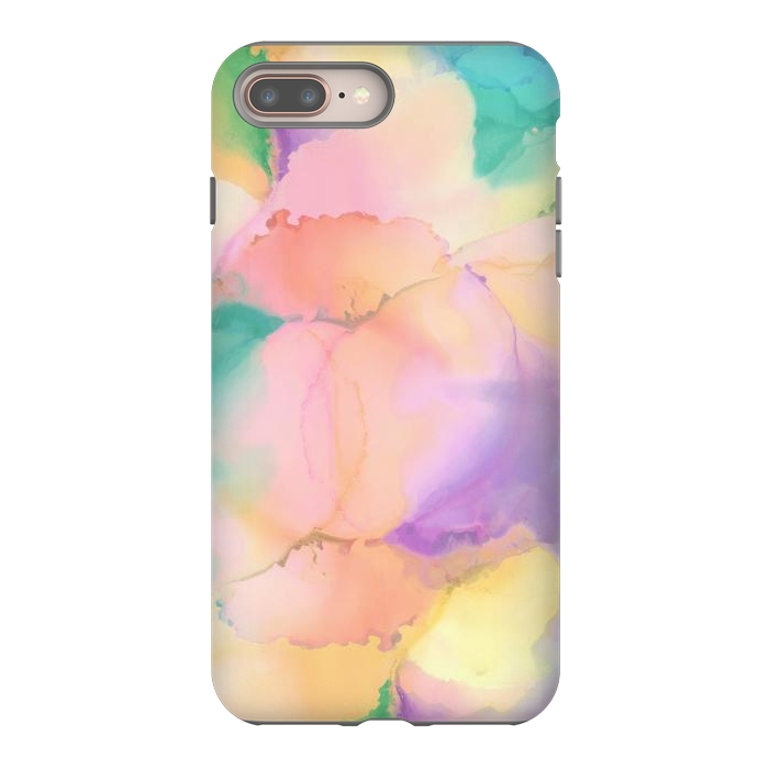 iPhone 8 plus StrongFit Rainbow watercolor abstract painting - modern splats by Oana 