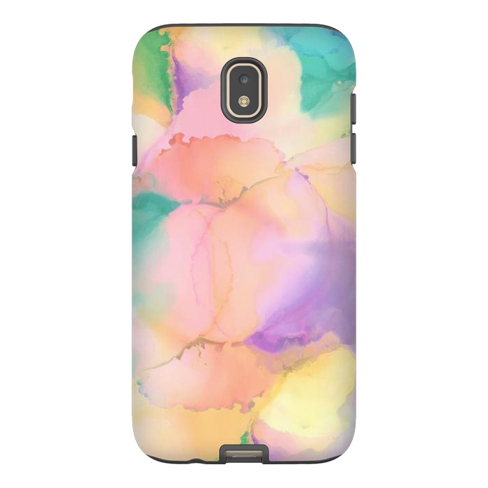 Galaxy J7 StrongFit Rainbow watercolor abstract painting - modern splats by Oana 