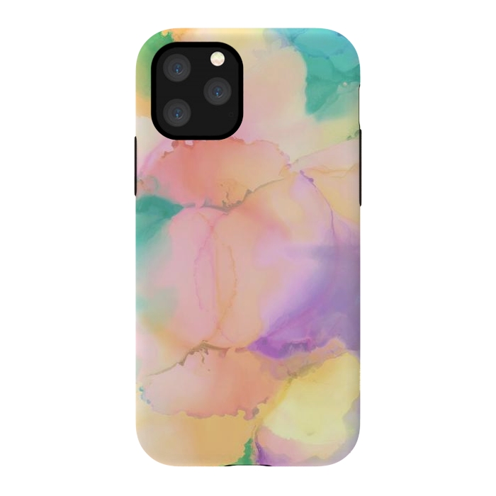 iPhone 11 Pro StrongFit Rainbow watercolor abstract painting - modern splats by Oana 