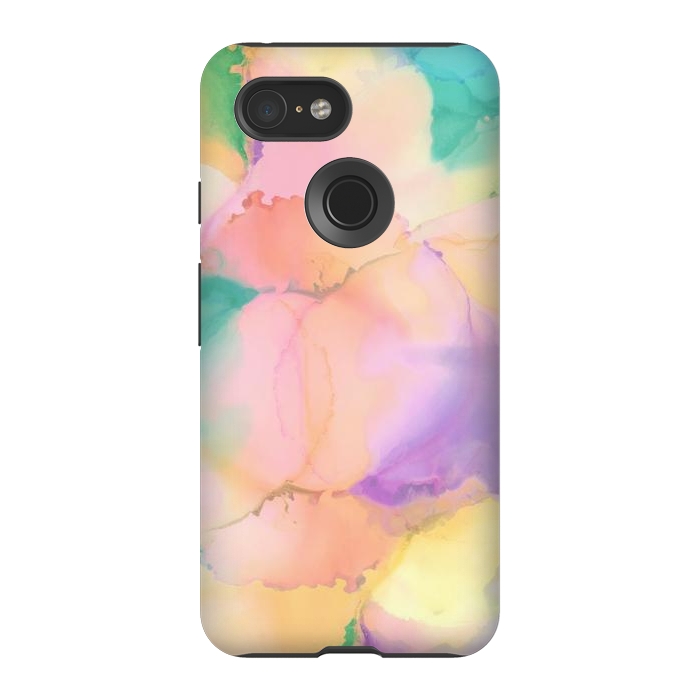 Pixel 3 StrongFit Rainbow watercolor abstract painting - modern splats by Oana 