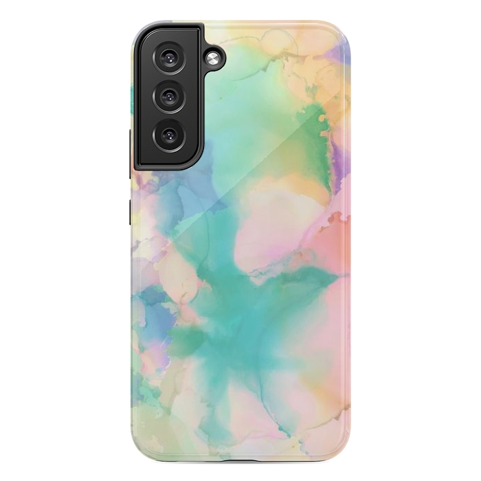 Galaxy S22 plus StrongFit Rainbow watercolor abstract painting - modern splats by Oana 