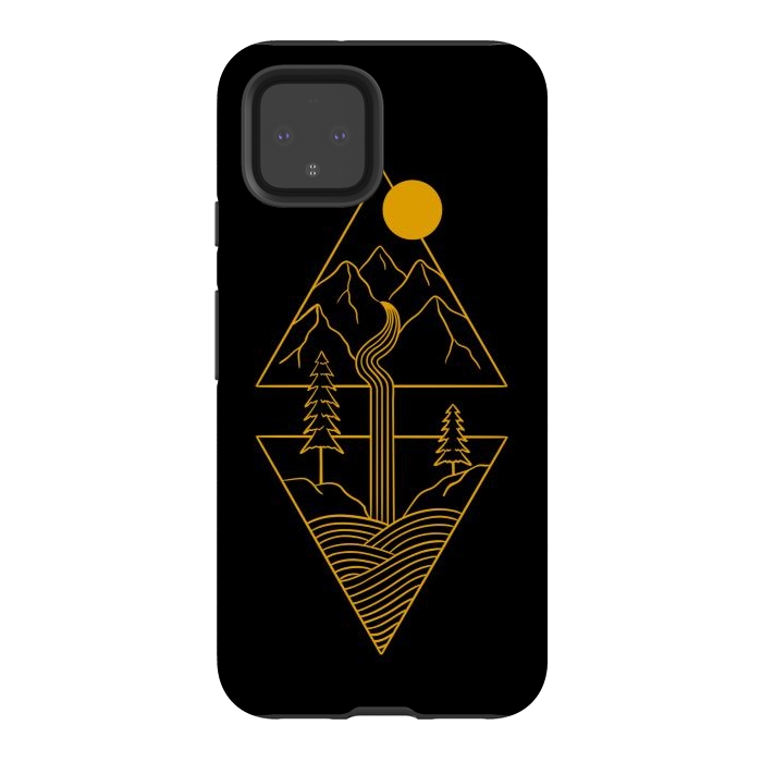 Pixel 4 StrongFit Nature minimal golden by Coffee Man