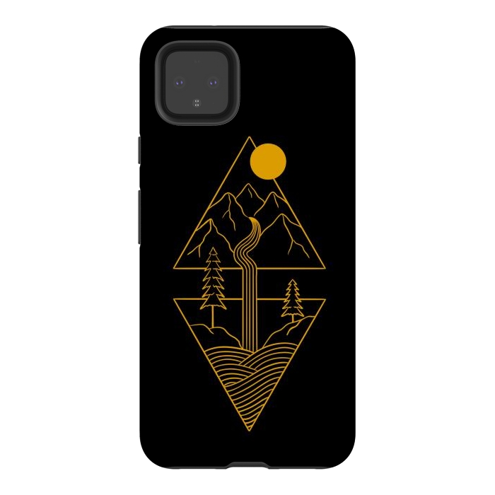 Pixel 4XL StrongFit Nature minimal golden by Coffee Man