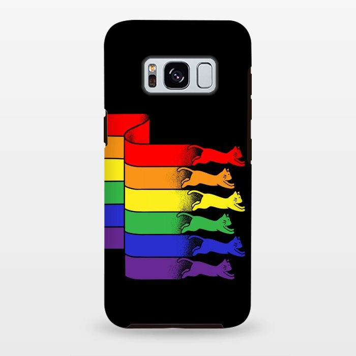 Galaxy S8 plus StrongFit Cats Rainbow flag by Coffee Man