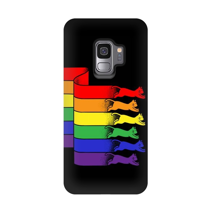 Galaxy S9 StrongFit Cats Rainbow flag by Coffee Man