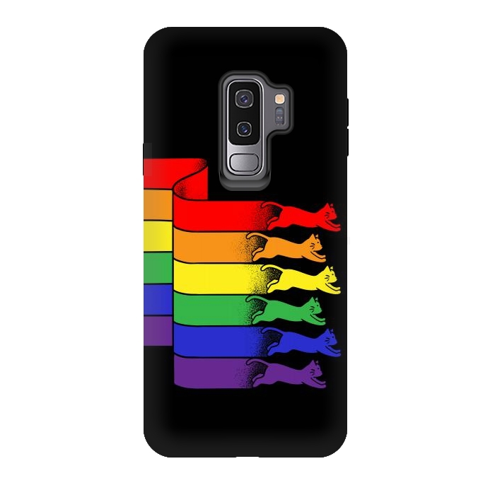 Galaxy S9 plus StrongFit Cats Rainbow flag by Coffee Man