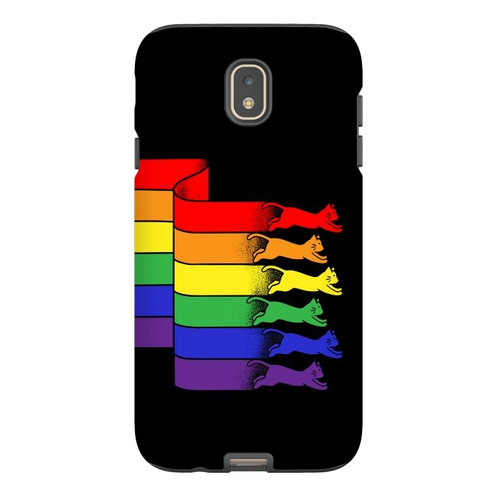 Galaxy J7 StrongFit Cats Rainbow flag by Coffee Man