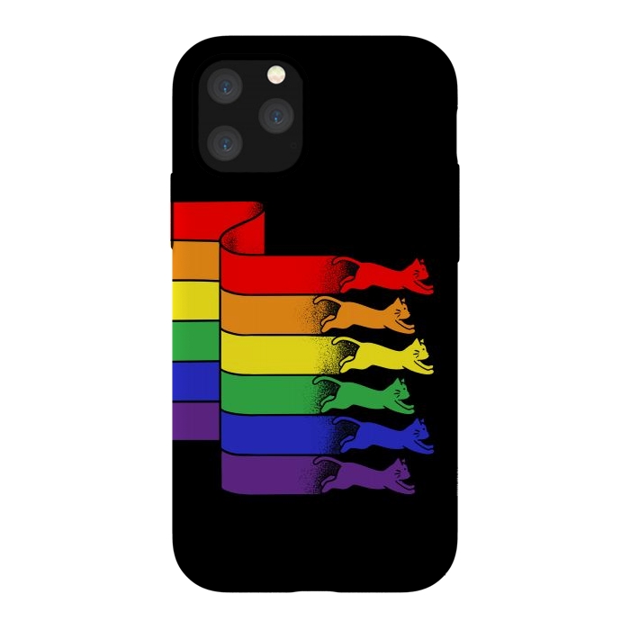 iPhone 11 Pro StrongFit Cats Rainbow flag by Coffee Man
