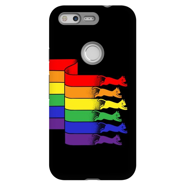 Pixel StrongFit Cats Rainbow flag by Coffee Man