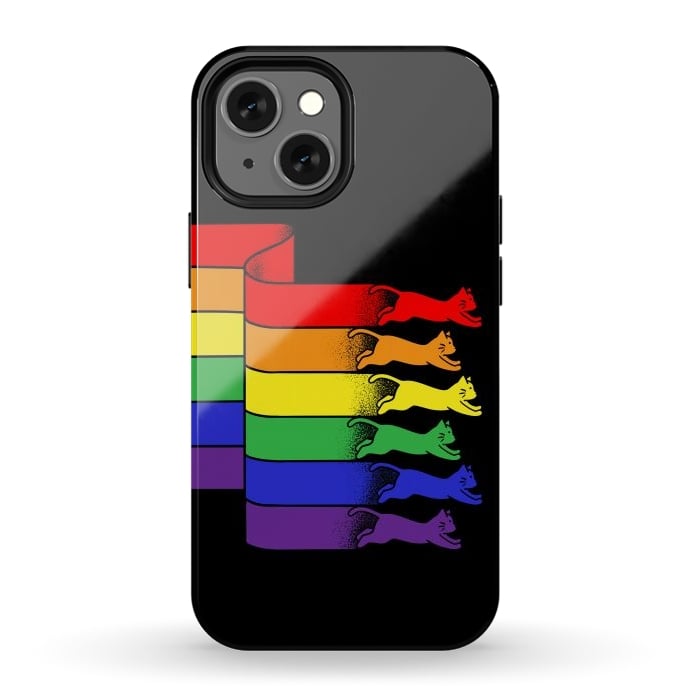 iPhone 12 mini StrongFit Cats Rainbow flag by Coffee Man