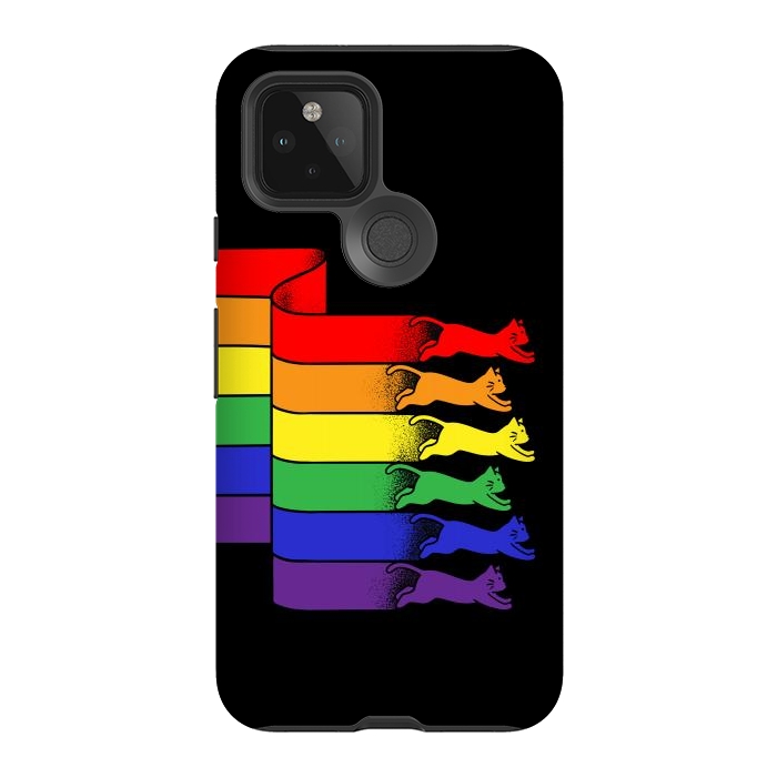 Pixel 5 StrongFit Cats Rainbow flag by Coffee Man