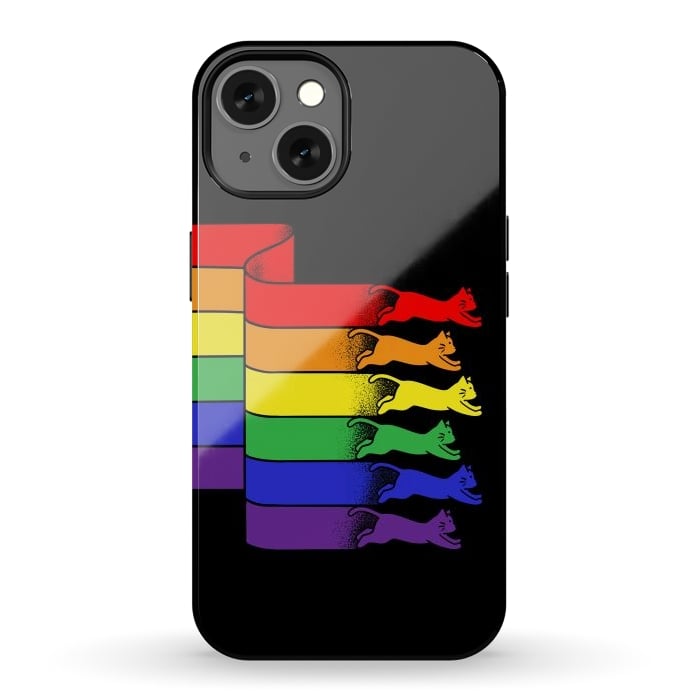iPhone 13 StrongFit Cats Rainbow flag by Coffee Man