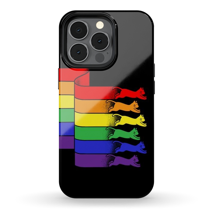 iPhone 13 pro StrongFit Cats Rainbow flag by Coffee Man