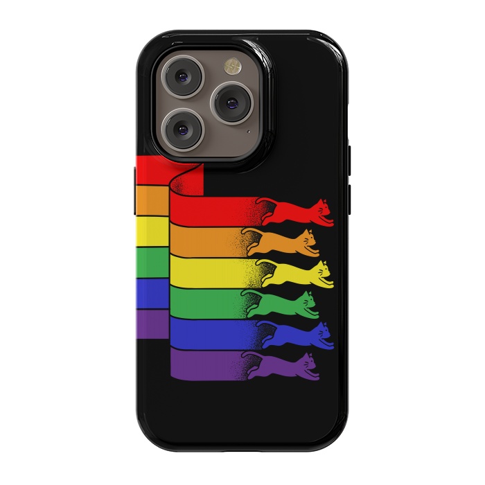 iPhone 14 Pro StrongFit Cats Rainbow flag by Coffee Man