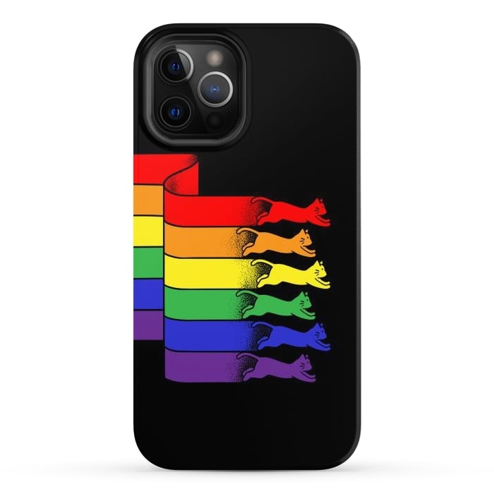 iPhone 12 Pro Max StrongFit Cats Rainbow flag by Coffee Man