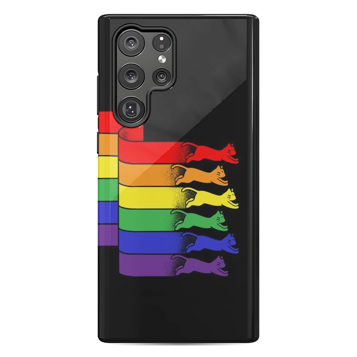 Galaxy S22 Ultra StrongFit Cats Rainbow flag by Coffee Man