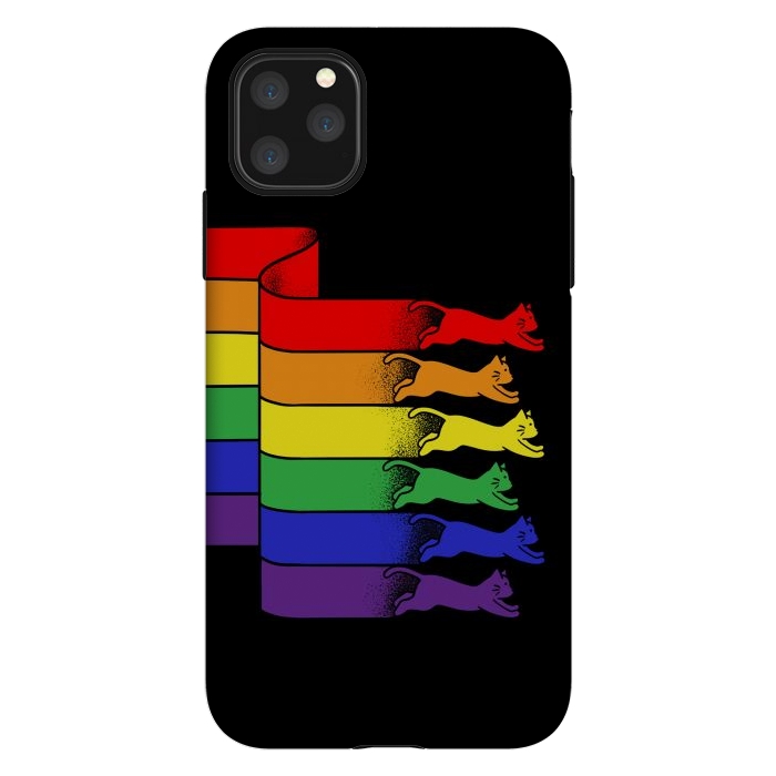 iPhone 11 Pro Max StrongFit Cats Rainbow flag by Coffee Man
