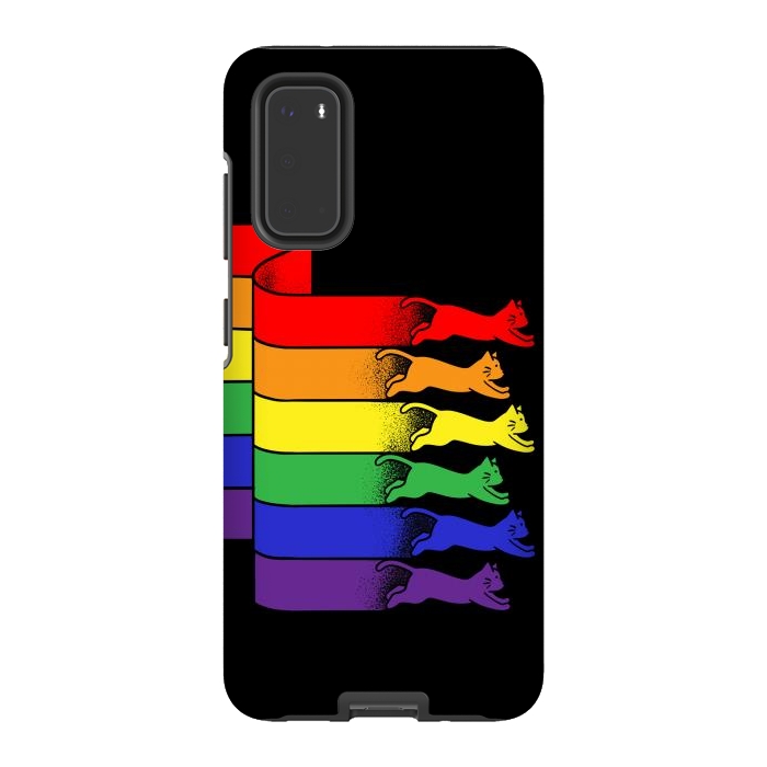 Galaxy S20 StrongFit Cats Rainbow flag by Coffee Man