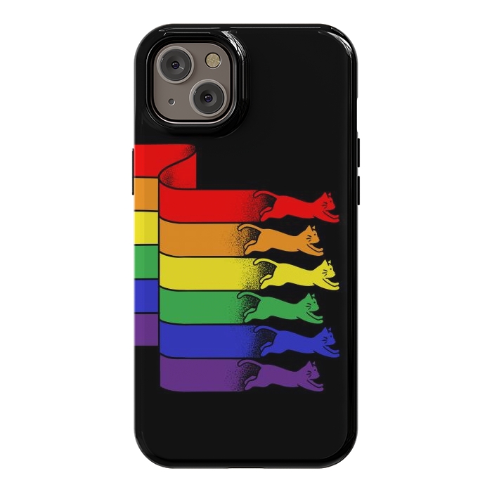 iPhone 14 Plus StrongFit Cats Rainbow flag by Coffee Man