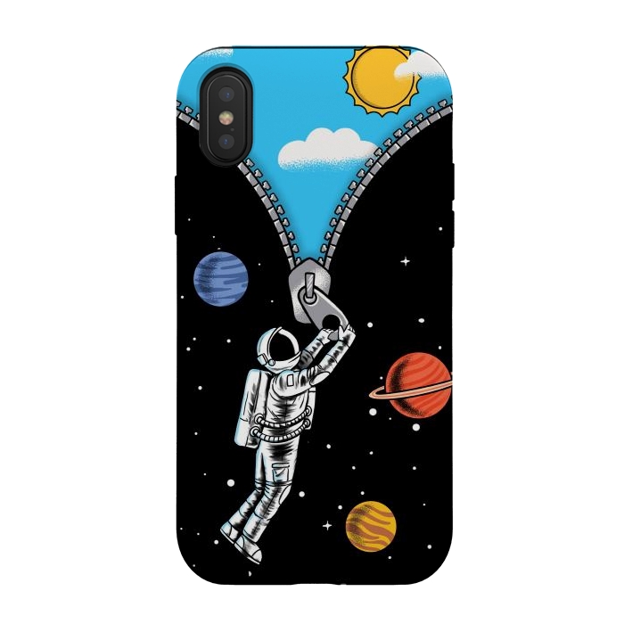 iPhone Xs / X StrongFit Space and sky by Coffee Man