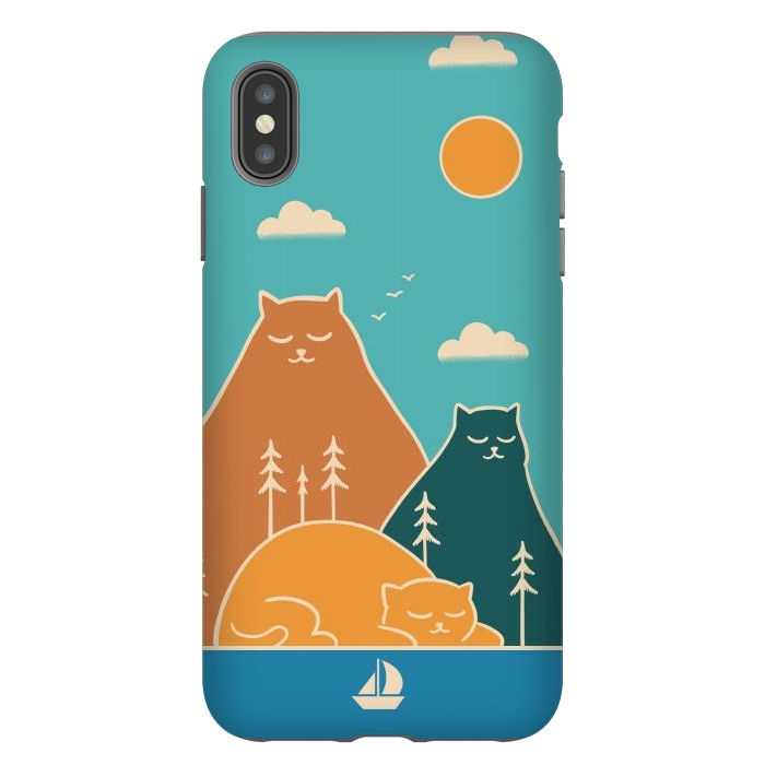 iPhone Xs Max StrongFit Cats mountains nature by Coffee Man