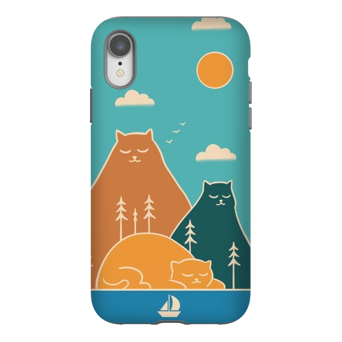 iPhone Xr StrongFit Cats mountains nature by Coffee Man
