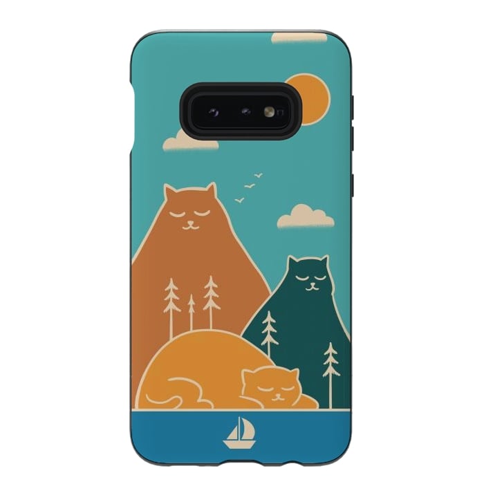 Galaxy S10e StrongFit Cats mountains nature by Coffee Man
