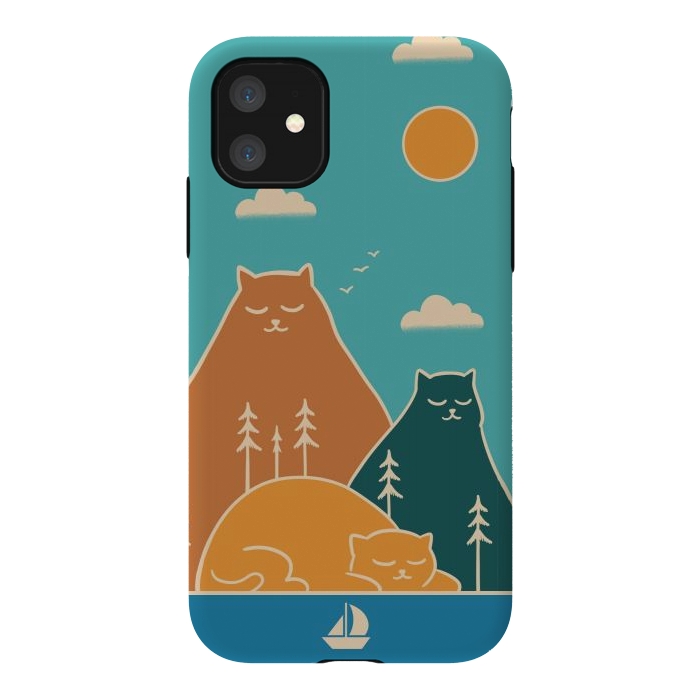 iPhone 11 StrongFit Cats mountains nature by Coffee Man