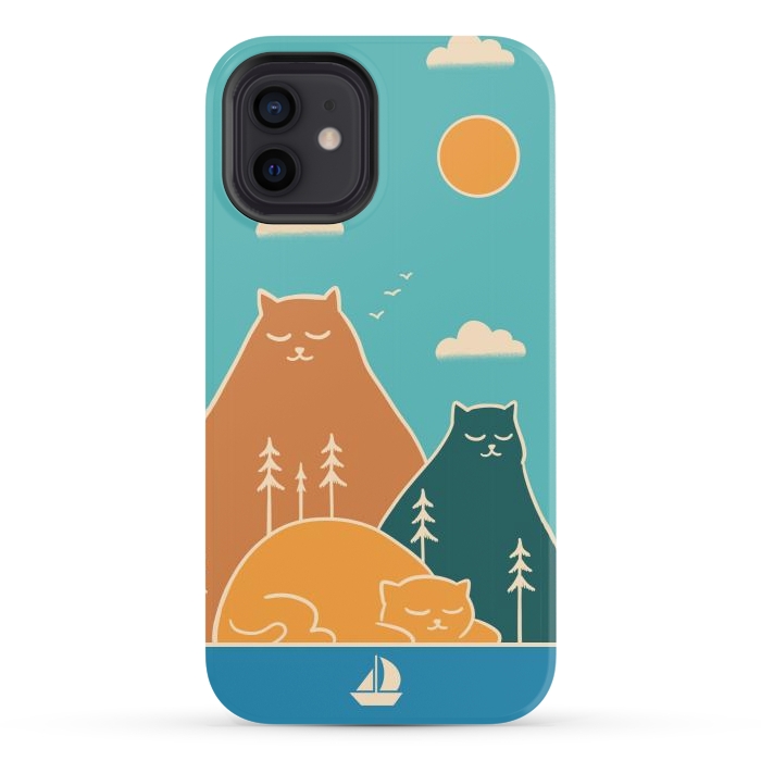 iPhone 12 StrongFit Cats mountains nature by Coffee Man