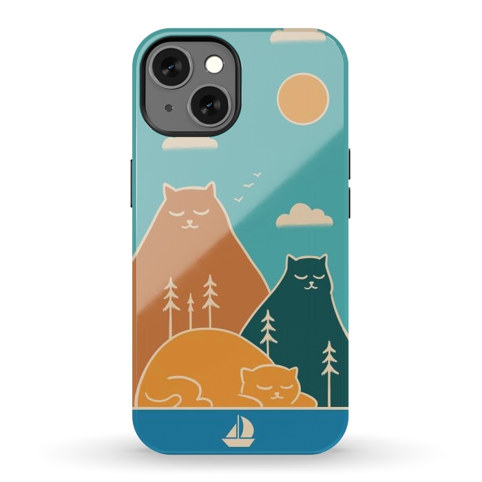 iPhone 13 StrongFit Cats mountains nature by Coffee Man