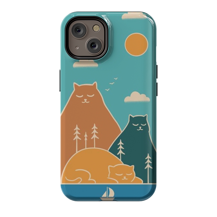 iPhone 14 StrongFit Cats mountains nature by Coffee Man